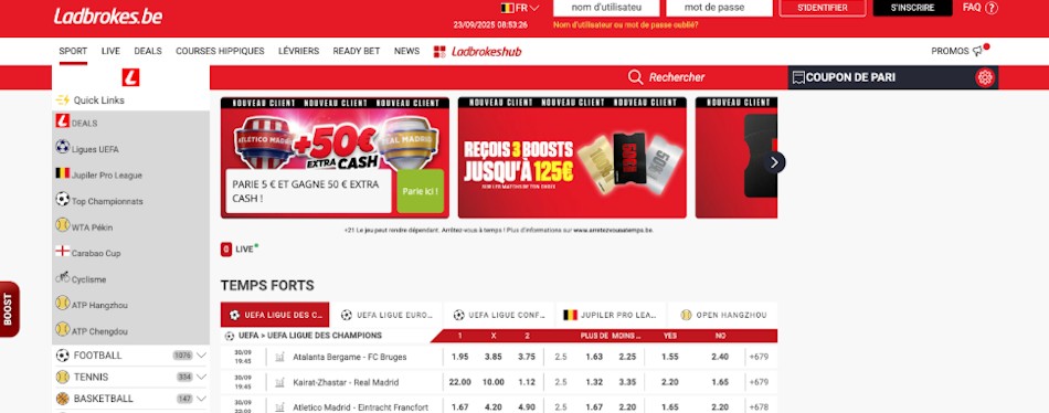 ladbrokes sports - parier sur le sport en belgique